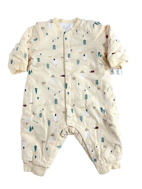 Yeehoo Baby Romper Approx. 3-6 Months Yellow Woodlands Snap Front One Piece